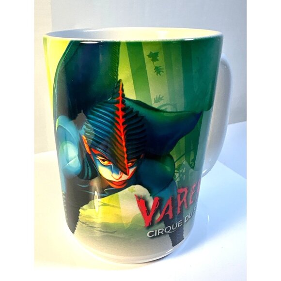 Cirque Du Soleil Varekai Mug Ceramic Green Blue Art Design Thailand - Picture 2 of 7